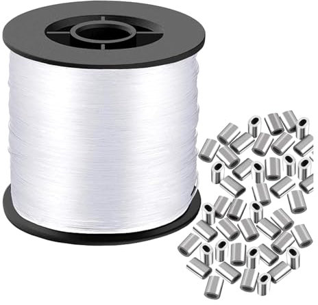 Zythrem 1 Rotolo Filo di Nylon Trasparente 200 m*0.8 mm Resistente a Lacerazioni Filo da Pesca Invisibile e Robusto Agli Strappi Decorazione da Appendere per Fai da te Pesca Artigianato Gioielli