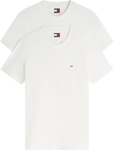 Tommy Jeans Herren TJM Xslim 2pack Jersey Tee EXT Dm0dm20687, Multi (Ecru/Ecru), 3XL Große Größen
