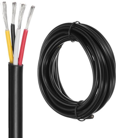 DMiotech 24 Gauge Wire Electrical Wire 4 Conductor, 24 AWG Extension Cable Cord 10 Ft/3 m UL2464 300V Stranded Tinned Copper Wire for LED Lighting Automotive