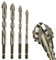 Lot de 4 forets excentriques en dents de scie à quatre cannelures, haute dureté pour verre, céramique, bois et métal, forets à tête inclinée multifonctionnels pour perçage et taraudage de précision