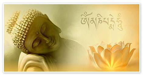 Om mani padme hum Poster von Christine Ganz 100 x 50 cm Wandbilder Wanddeko