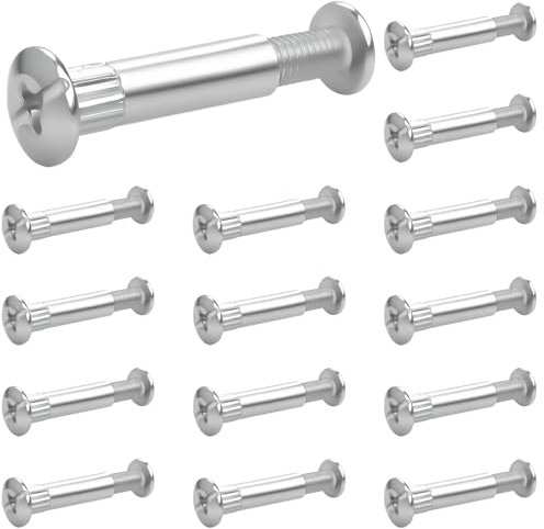 60 tornillos de conexión M6 de 32-42 mm, conectores para muebles, (30 pcs para muebles, 30 pcs de casquillo), tornillos de conexión para armarios, tablas de madera