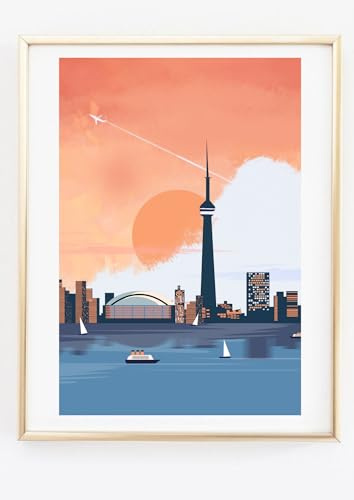 Kunstdruck Din A4 - Toronto - Kanada Reise Travel - Grafik - Druck Poster Bild Deko - ohne Rahmen