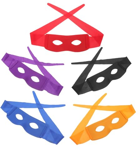 JEWEDECO 5stücke Teiliges Masquerade Cosplay Masken Halbmaske Für Halloween Partys Bequemes Leichtes Pvc Erhältlich Schwarz Orange Rot Blau Und