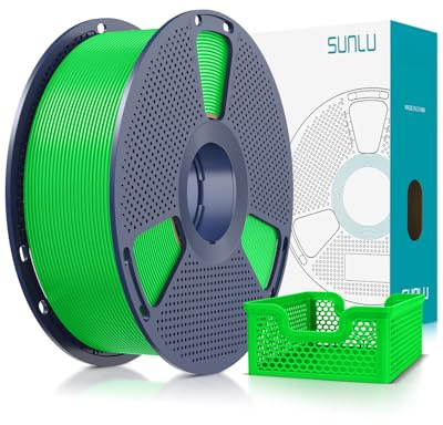 SUNLU PLA+ 2.0 3D Drucker Filament, Upgrade High Speed PLA Plus 2.0 Filament 1.75mm, Hohere Schlagzähigkeit & Festigkeit, 50-600mm/s Schnelldruck, 1kg Spule, Grün