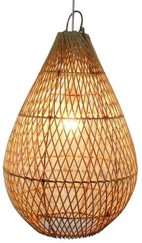 Hängelampe Esstisch Rattan Lampe Deckenlampe Pendelleuchte Lampenschirm Rattanlampe Schlafzimmer Wohnzimmer Esszimmer Kinderzimmer