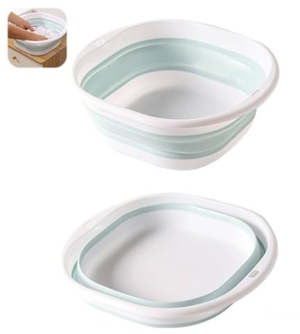 KUIZHEN Square Collapsible Washing up Bowl, 5L Portable Camping Washbasin | Retractable Portable Laundry Washing Basin, Folding Hand Wash Basin for Kitchen Sink Travel Camping Hiking Motorhome