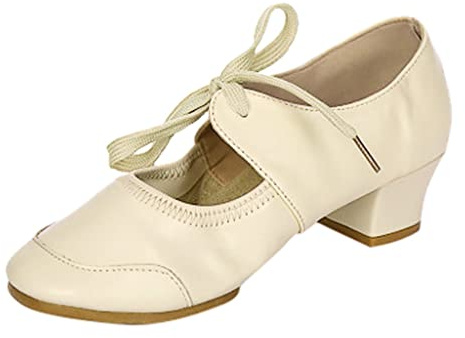 YKPAVV Correr zapatos mujer 40 mujeres mujeres baile baile baile salón de baile zapatos de esquí de fondo damas, beige, 36 EU