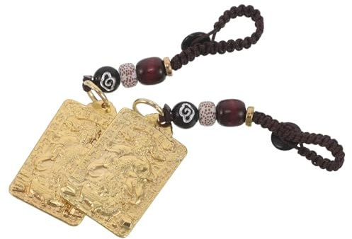 GLEAVI Lot de 2 Porte-clés Cheval 2026 en Laiton Dorado Breloque Signe du Zodiaque Chinois Ornement Feng Shui du Nouvel An Lunaire Décoration Festive pour Paquet et Présents Festival
