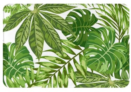 shuzapqm Tropical Leaves Exotic Palm Foliage Jungle Fashion Plant Nature Green Non Slip Front Door Mat Rugs Washable Indoor Doormat 24&16inch