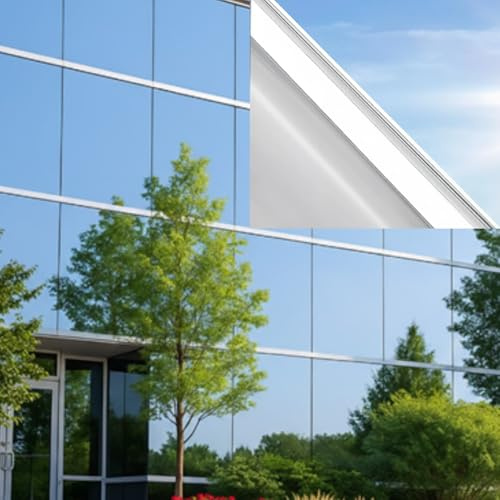 Pellicola Specchio per Vetri Privacy Giorno – (120x200cm), Anti-UV e Controllo Calore, Pellicola Oscurante Riflettente Autoadesiva Statica per Finestre Casa e Ufficio, Facile da Applicare e Rimovibile