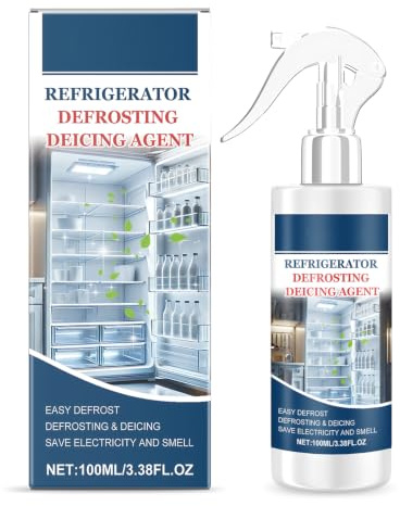 Mnuwoee Defrosting Spray for Fridge Freezer Ice Defroster Spray | efrigerator Defrosting Spray,Targeted Frost Removal Boost Appliance Performance Fridge Deodoriser and Freshener Multi-Use
