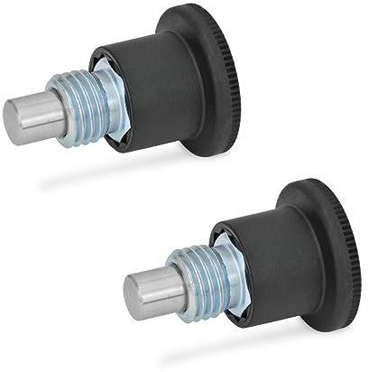 Ganter Normelemente | Rastbolzen l Kleine Ausführung - GN 822.6-5-M10-B | Form B: ohne Rastsperre | Stahl verzinkt, blau passiviert | 2 Stück