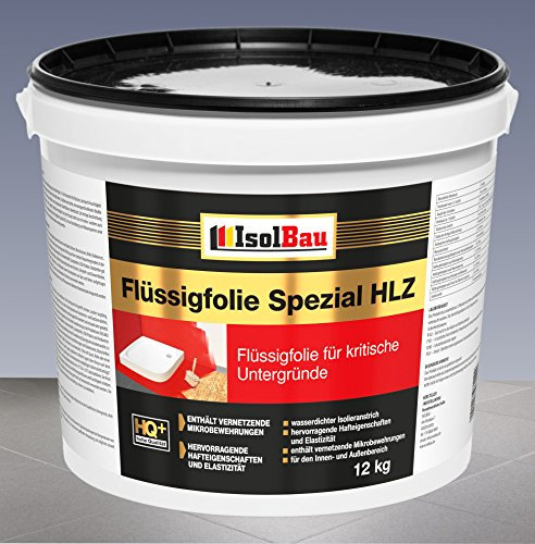 Flüssigfolie HLZ 12kg - Dichtfolie für kritische Untergründe - Wasserdichte Abdichtung für innen & Außenbereich - für Wand & Boden - Balkonabdichtung, Wasserstop, für Fliesen und Holz