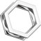 beyoutifulthings Ohr-Tunnel Hexagon Silber Ohr-Piercing Ohr-Schmuck Chirurgenstahl Plug Schraub-Verschluss 5mm