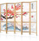 murando - Paravent Intérieur Japonais 225x172 cm - Séparateur de Pièce en Bois Naturel et Toile Imprimée - Paravent Oriental Portable et Pliable - Fleur De Cerisier Japonais p-B-0002-z-c