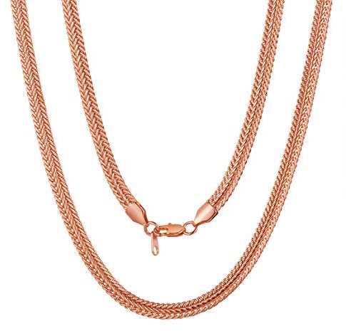 ChainsPro Rose Gold Necklace Chain for Women Men Link Chain Necklace 24Inch