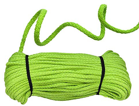 50m Baumwoll-Kordel geflochten 5mm Baumwoll-Schnur Bekleidungskordel Farbwahl, Farbe:pistaziengrün
