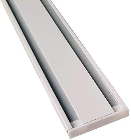 Vorhangschiene Aluminium - Weiß 2 Lauf 270cm (3x90cm) - Flache Gardinenschiene (7mm) - inkl. Vorhanggleiter
