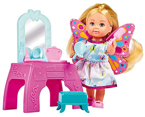 Simba Love Beauty Fairy / Puppe als Fee mit Schminktisch / Stuhl und 9-TLG. Zubehör / 12cm / Für Kinder ab 3 Jahren