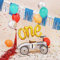 PartyDeco Folienballon One 66x37cm Gold metallisiert Luftballon Geburtstag Party Einjährig EIN Jahr alt Geburtstagsfest Folienballon Gas Helium Party Dekoration