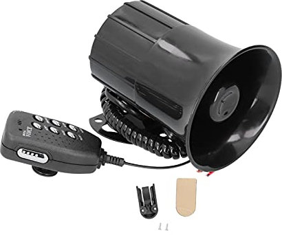 KIMISS 6 Geräusche Laut Warnung Alarm Polizei Feuer Sirene Horn Lautsprecher Notschallverstärker 50W 120dB Universal für 12V Auto Brandbekämpfung