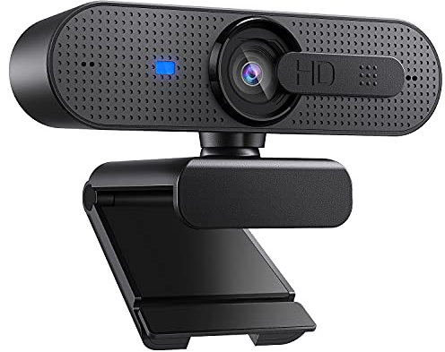 ASHU HD 1080P Webcam for Computer PC Laptop with Autofocus, Privacy Shutter and Dual-Mic External Web Camera for Skype, Video Calling, Conferencing, Recording, Live Streaming, Black