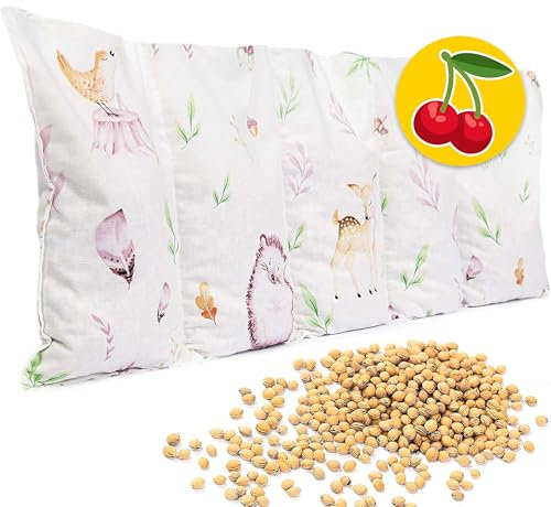 Amilian Kirschkernkissen Mikrowelle 55 x 20cm Wärmekissen Rücken Kirschkernkissen Nacken Schulter Wärmekompresse Körnerkissen Kinder Erwachsene Massagekissen Kältekissen Kirschkernkissen gross