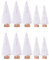 YLSZHY 10 Pcs Mini Christmas Trees DIY Xmas Bottle Brush Trees White Artificial Tabletop Sisal Trees with Wood Base for Christmas Party Decoration and Display