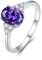 925 Sterling Silber Amethyst Ringe für Damen, Februar Geburtsstein Ringe Lila Verlobungsring Hochzeitsring für Frauen Mädchen Größe 17.25