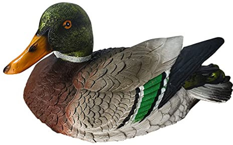 LIBOOI Mandarinenenten-Figur, realistische schwimmende Enten-Skulptur aus Kunstharz, für Gartenteich, Pool, mehrfarbig