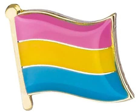 Pansexual Pride Sexuality LGBTQ Flag Metal Enamel Lapel Pin Badge – 1.9 x 1.6 cm Pink Yellow Blue Horizontal Stripes – Hard Enamel Finish with Secure Clasp