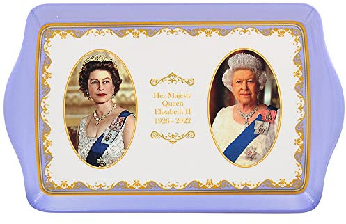 The Leonardo Collection Her Majesty Queen Elizabeth II Commemorative Large Tray L38cm Souvenir Memorabilia, White