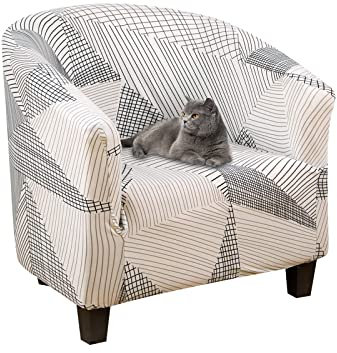 Lydevo Sesselhussen Clubsessel Stretch Sesselschoner Sesselbezug Tub Chair Cover Couchbezug Elastisch Anti-Rutsch Club Sesselüberwürfe Husse für Loungesessel,Verflechten