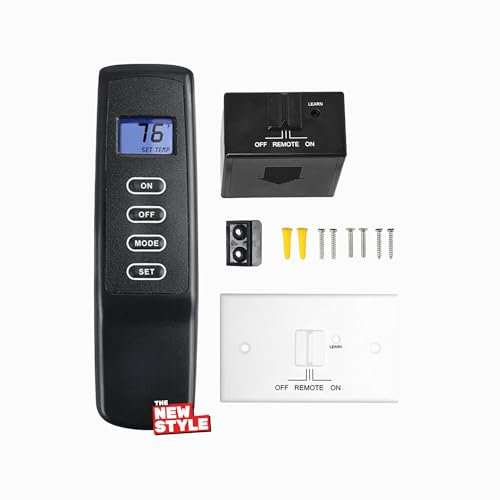 New Thermostat Gas Fireplace Remote Control for Millivolt Valve (Learn Receiver Button)
