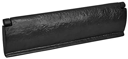 Old Hill Ironworks 295mm x 80mm Antique Rectangular Interior Letter Tidy Plate - Black