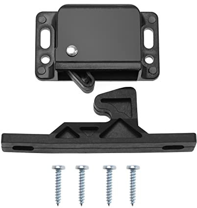 EMSea Chiusura per porta dell'armadio con 4 viti per cassetti camper e roulotte, accessori per armadi, porte scorrevoli, casa, cucina, colore: nero