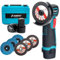 Mini Cordless Angle Grinder, 12V Brushless Grinders Machine with 2 x 2000mAh Batteries,19500RPM Battery Grinder Tool for Cutting Polishing Sharpening and Grinding, with 6 Grindering Wheel