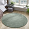 TacaHome Kurzflor Teppich Designer I Flauschiger Flachflor fürs Wohnzimmer, Esszimmer, Schlafzimmer oder Kinderzimmer | 120 cm rund Mint Grün