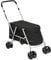 vidaXL Hundewagen Faltbar 100x49x96cm Leinenstoff Hundebuggy Hundetrolley Schwarz