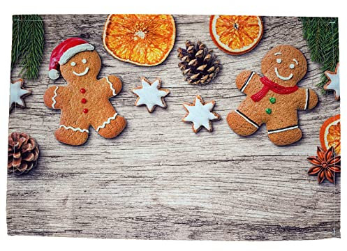 texpot 2 Stück Platzdeckchen 30 x 45 aus 100% Polyester Weihnachten Lebkuchenmännchen cm