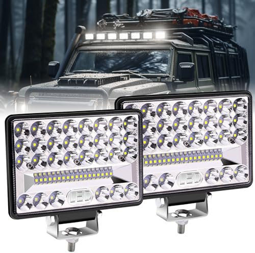 Ygmylandbb Faro de trabajo LED, proyector LED de coche, 12 V, 24 V, 5 pulgadas, luces de trabajo LED, 6000 K, impermeable, luz de trabajo LED para coche, camión, tractor, SUV, barco, 2 unidades
