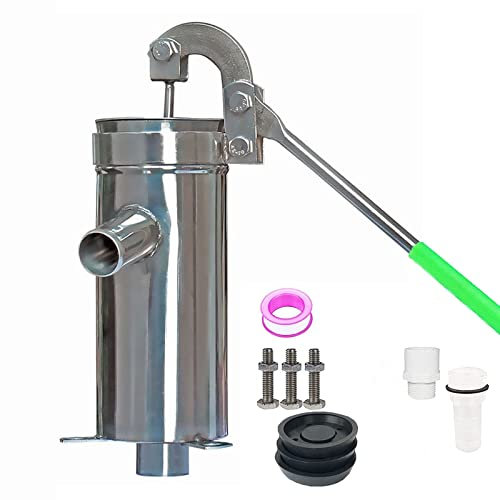JMorCO Tiefbrunnen-Wasserpumpe, manuelle Saugpumpe, 32 mm, Edelstahl-Wassersaugpumpe für Haus, Garten, Hof, schnellere Wasserableitung, Krugpumpe für Brunnen