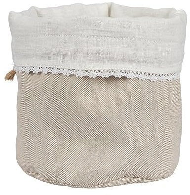 Noblelinen Brotkorb Brötchenkorb Brotbeutel Leinen Brotsack Leinen - Brotbeutel Aufbewahrung Frischhalten Leinenbeutel Für Brot Brötchen - Brotkasten Brotaufbewahrung Brotbox Bio Eco Natur (Spitze)