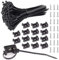 100 Set Attaches de Câble de Fixation Nylon Noir Double Serre-Câbles 100 x 2,5 mm Serre-Câbles Électriques avec 100 Pcs Embase a Visser de Trou de avec Vis de Montage M3 x14