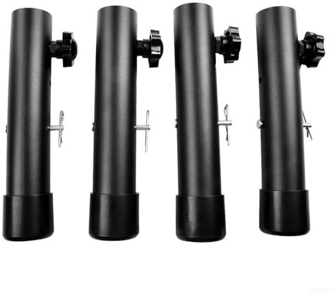 ZYNCUE Lot de 4 rallonges de Pieds de Table pour Tables Pliantes, Pieds Droits/courbés, Extensions de Pieds de Table Pliantes, 4 Niveaux de rehausseurs réglables, avec 4 boulons à œillet, 4