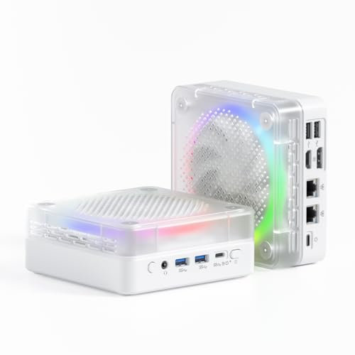 FIREBAT Mini PC Computer, AMD Ryzen 7 8745HS(8C/16T, up to 4.9GHz), 32GB(2x16GB) DDR5 1TB PCIe 4.0 SSD, Gaming Small Mini Desktop Computer, 4K Triple Display, BT5.2/WiFi 6/USB4/Dual LAN 2.5G RJ45