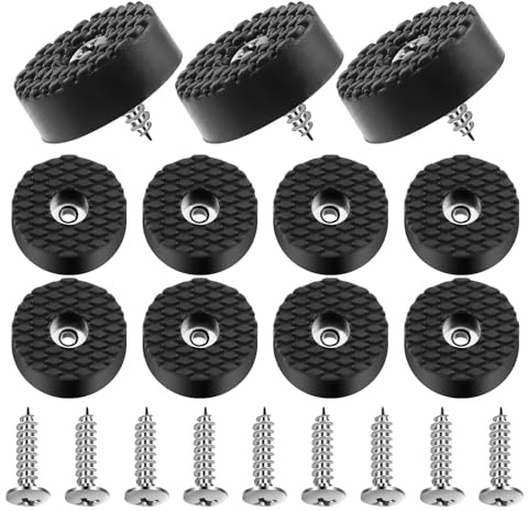 Mardatt 24Pcs 30mm/1.18” Furniture Pads with Screws, Round Screw-On Rubber Feet for Furniture, Non Slip Rubber Feet Bumpers Floor Protector for Table Desk Chair Sofa Leg