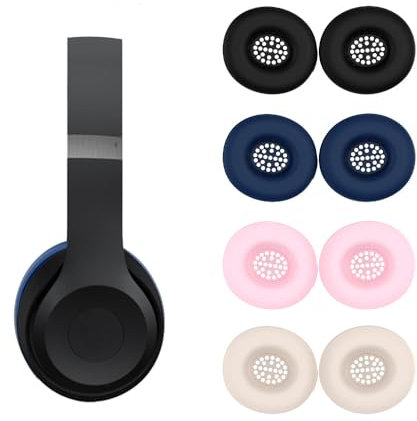 Silicone Earpads Cover for Beats Solo 4, Ear Pads Sleeve Protector Headphones Over-Ear Protective Cover, Anti-Scratch, Washable Protective Earpad Dustproof Case for Beats Solo 4 (Blue)