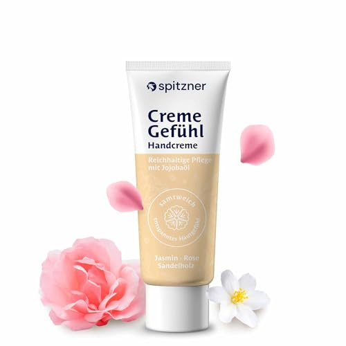 Spitzner Handcreme CremeGefühl | pflegt und spendet Vitamin E | für trockene und rissige Haut | reichhaltig (20 g, CremeGefühl)
